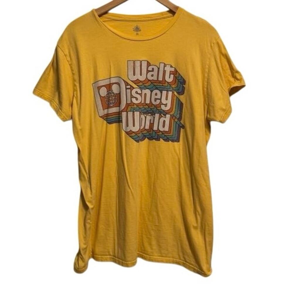 Walt Disney World Women's Yellow Cotton Crew Neck Short Sleeve T-Shirts Size XL
